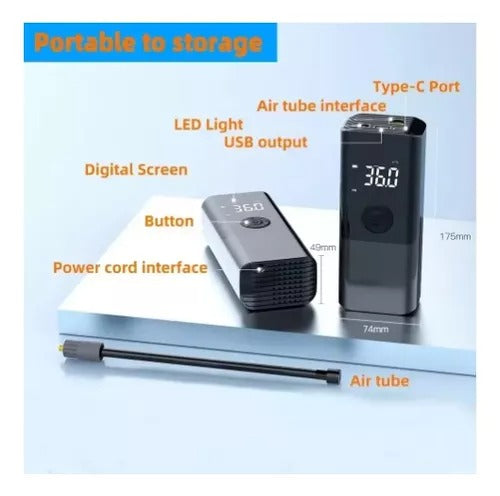 Inflador Portátil LLZ-668 – Potencia y Comodidad al Alcance de tu Mano