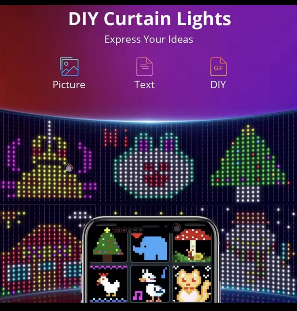 Cortina Led Smart Usb Control Y App 2x2M